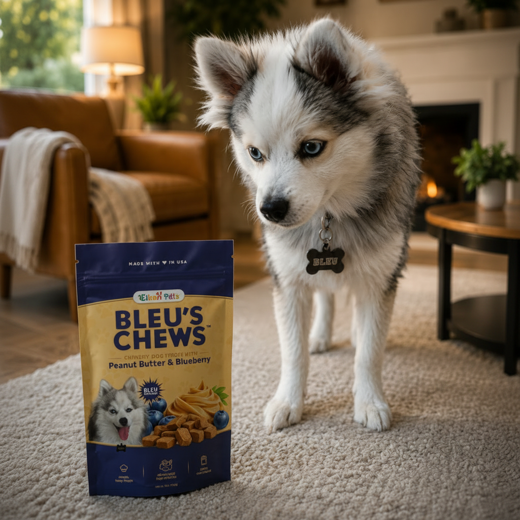 Eikon Pets Bleu’s Chews™ Crunchy Dog Treats with Peanut Butter & Blueberry