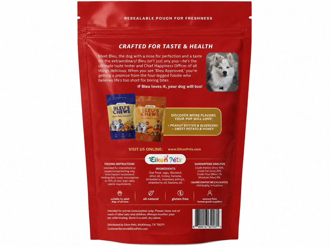 Bleu's Chews Crunchy Dog Treats with Strawberry & Banana | 5 oz