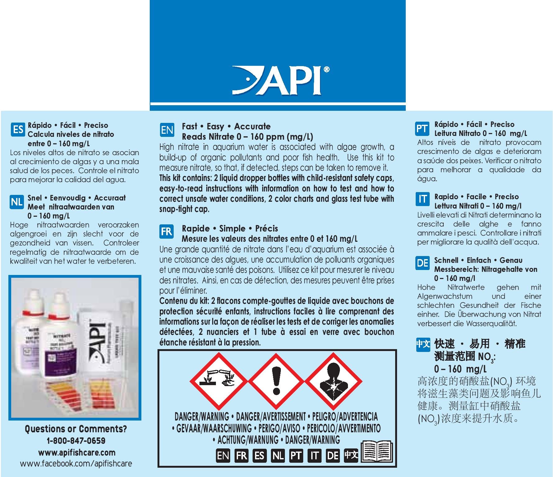 API Nitrate Test Kit for Freshwater and Saltwater Aquarium 1ea