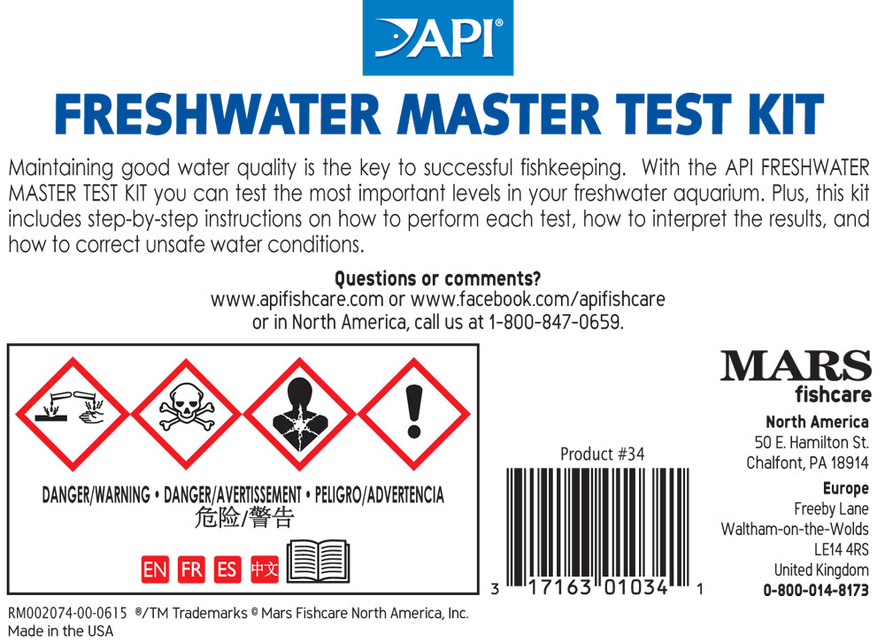 API Freshwater Master Test Kit (800 Tests) – Complete Aquarium Water Testing Kit for Accurate Fish Tank Monitoring