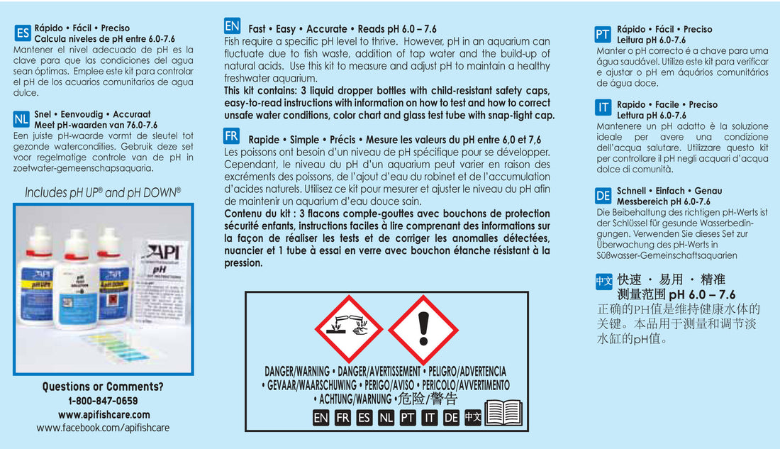 API pH Test & Adjuster Kit for Freshwater Aquarium 1ea
