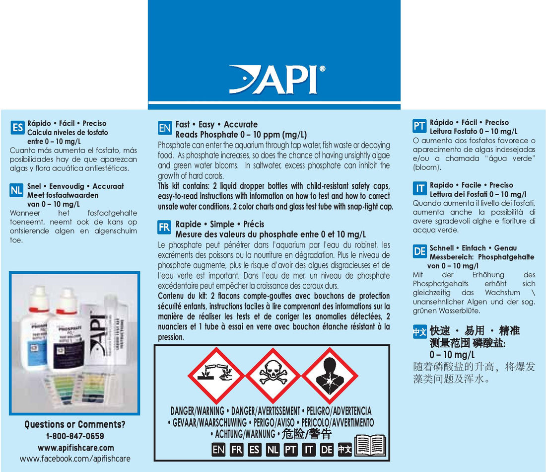 API Phosphate Test Kit Freshwater and Saltwater Aquarium 1ea