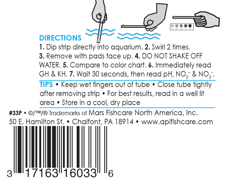 API 5-in-1 Freshwater Aquarium Test Strip 1ea/100 ct