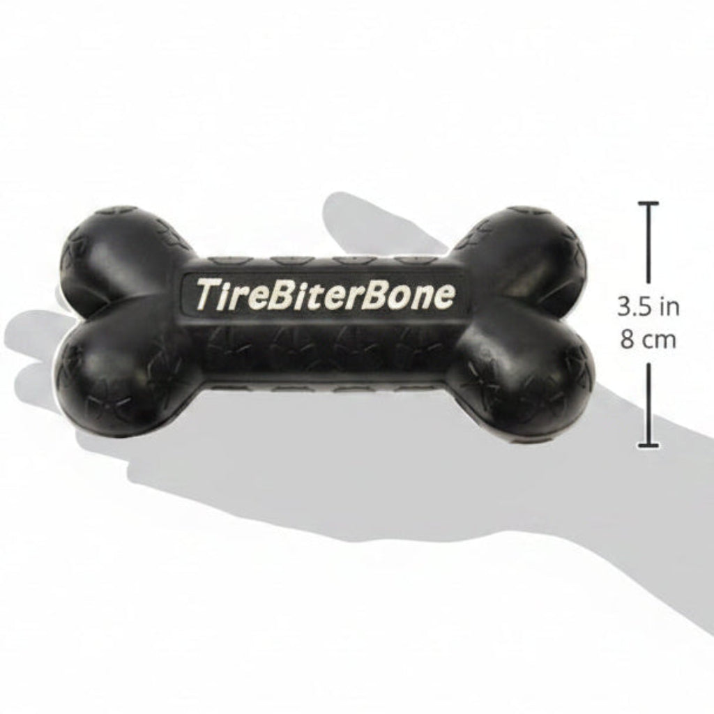 Mammoth TireBiterII Bone with Treat Station – Natural Rubber Dog Toys for Extreme Chewers – Dog Toys for Extra Long Interactive Play – Aggressive Chewer Toys for Dogs - Large 7.25