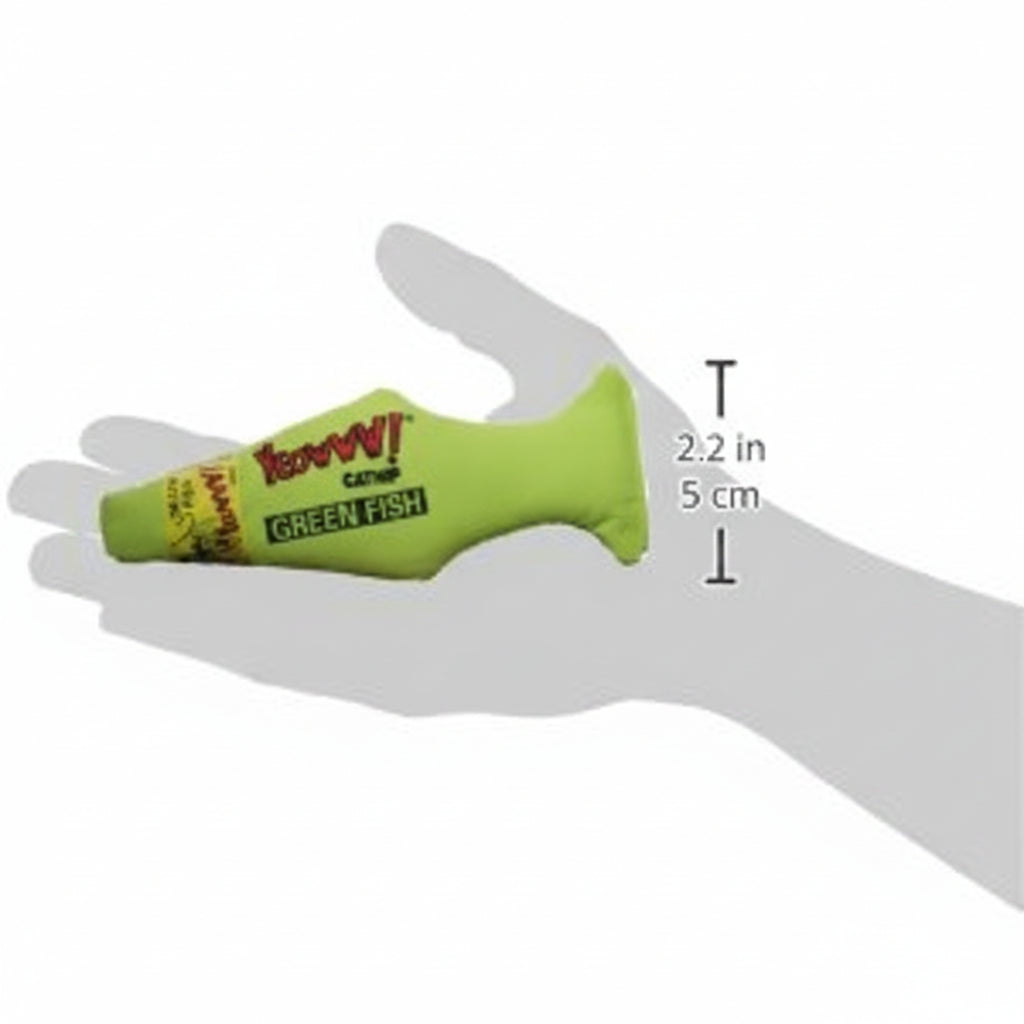 Yeowww Green Fish Catnip Toy (pack of 2)