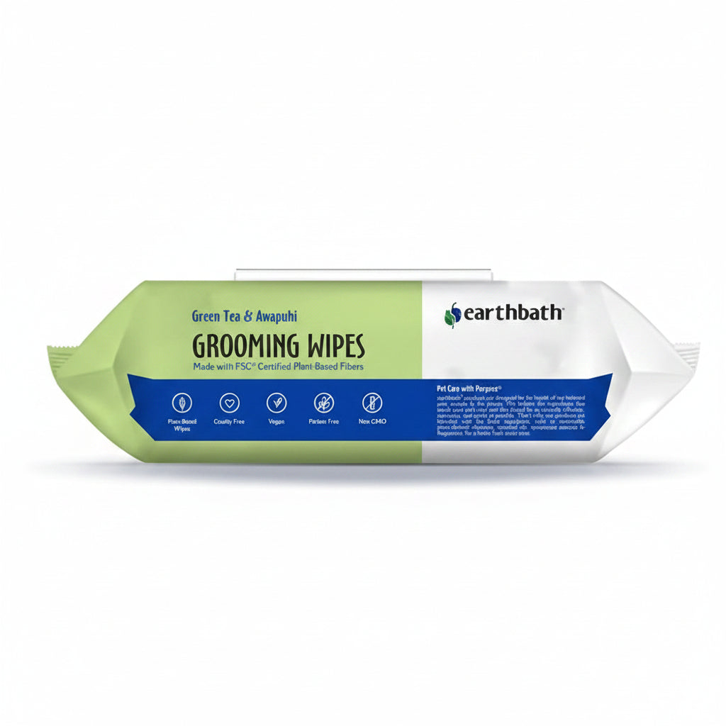 earthbath Green Tea & Awapuhi Pet Grooming Wipes for Dogs & Cats - 100 Count