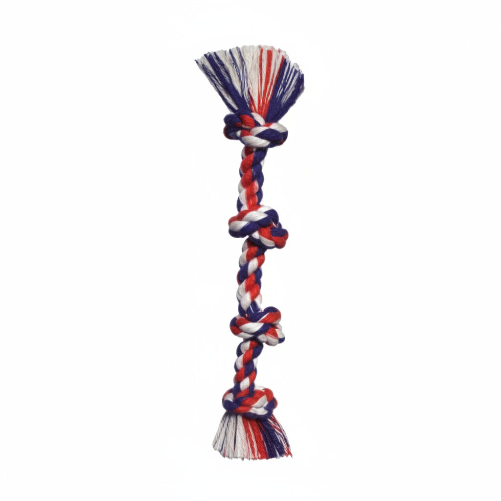 Mammoth Pet Products Cotton Blend Color 4 Knot Rope Tug Toy Assorted, 1ea/27 in, LG