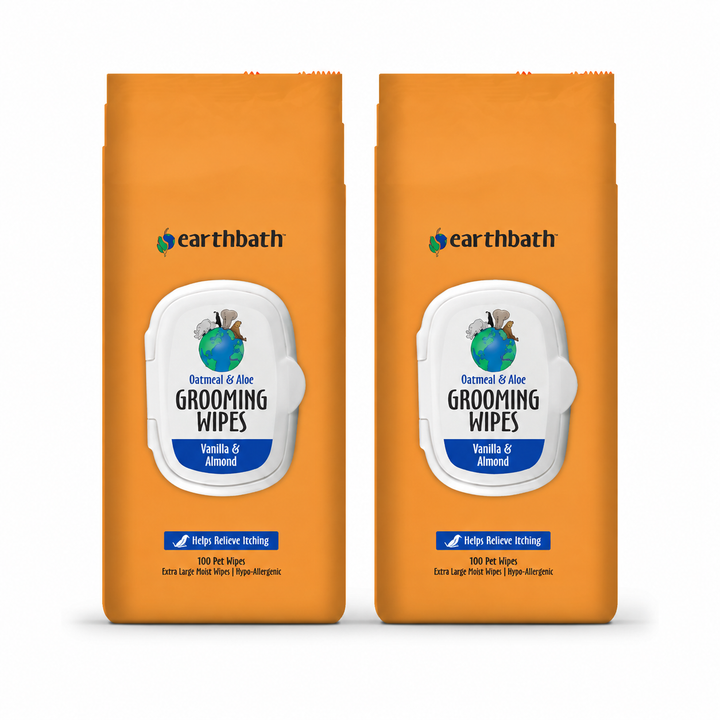 earthbath Oatmeal &amp; Aloe Grooming Wipes&nbsp;Vanilla &amp; Almond (2 Pack)