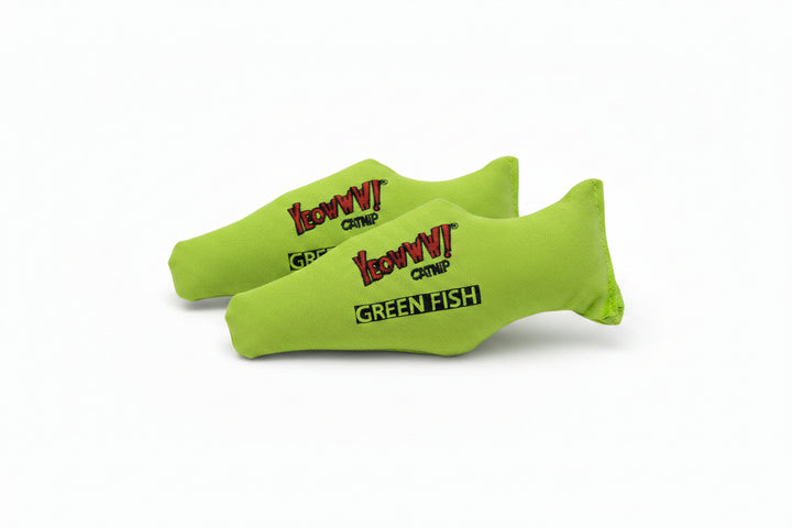Yeowww Green Fish Catnip Toy