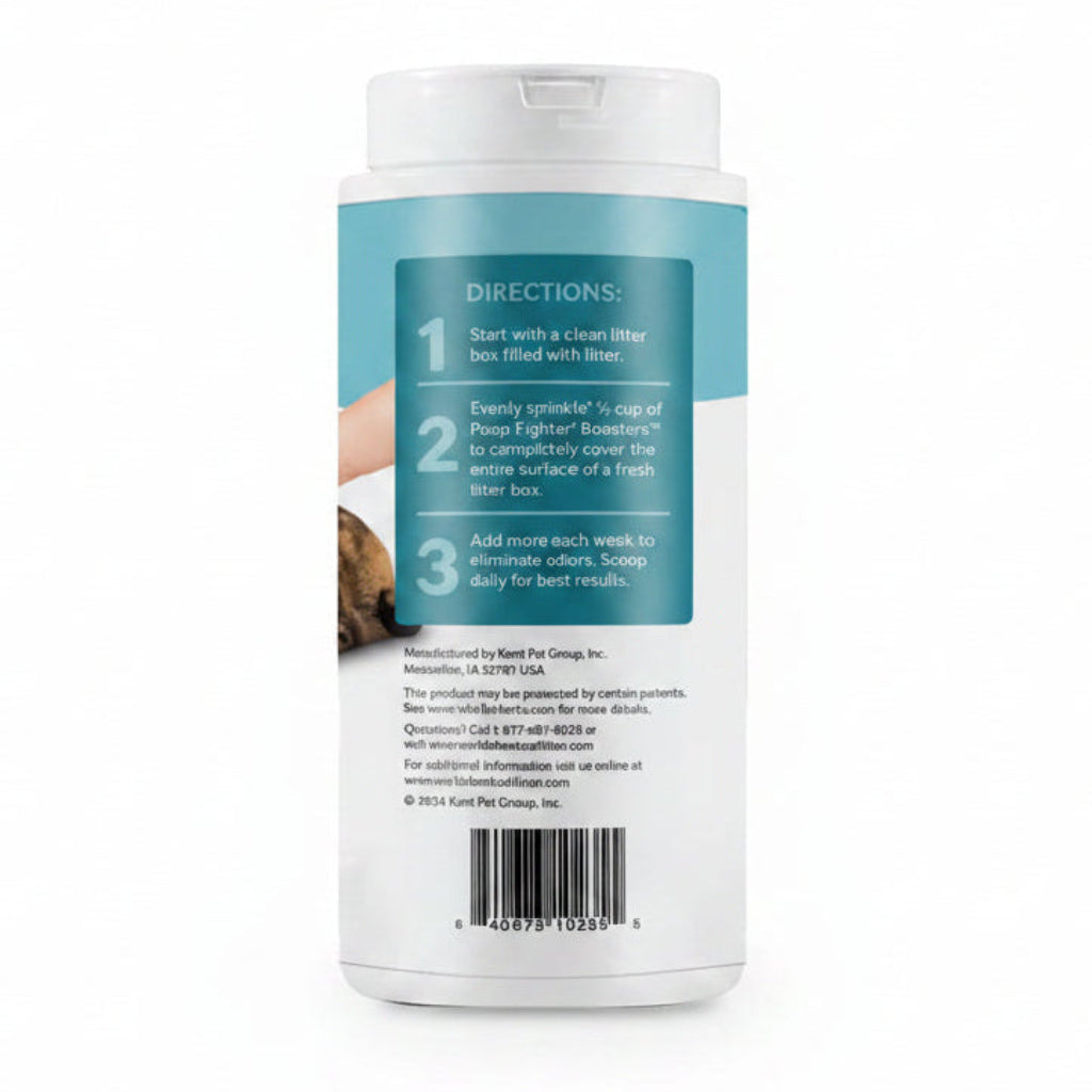WORLD'S BEST CAT LITTER® Boosters™ Poop Fighter® | Natural and Sustainable Cat Litter Additive | Eliminates Poop, Urine, and Ammonia Odors | Botanical Blocker™ Technology | 18 oz Canister