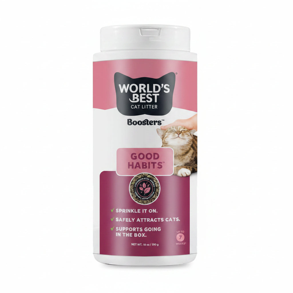 WORLD'S BEST CAT LITTER® Boosters™ Good Habits™ | Natural and Sustainable Cat Litter Additive | Attracts Your Cat to The Litter Box and Helps Avoid Accidents | Plant-Based Attractant | 18 oz Canister