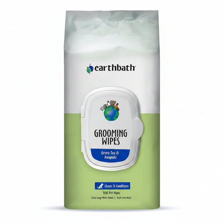 earthbath Green Tea & Awapuhi Pet Grooming Wipes for Dogs & Cats - 100 Count