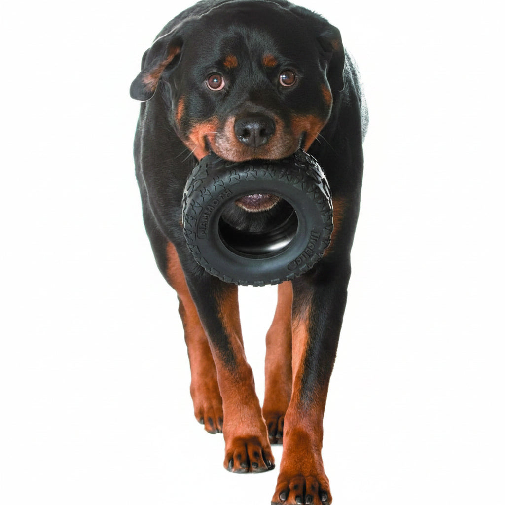 Mammoth TireBiterII – Natural Rubber Dog Toys for Extreme Chewers – Dog Toys for Extra Long Interactive Play – Aggressive Chewer Toys for Large - X-Large Dogs - X-Large 7”