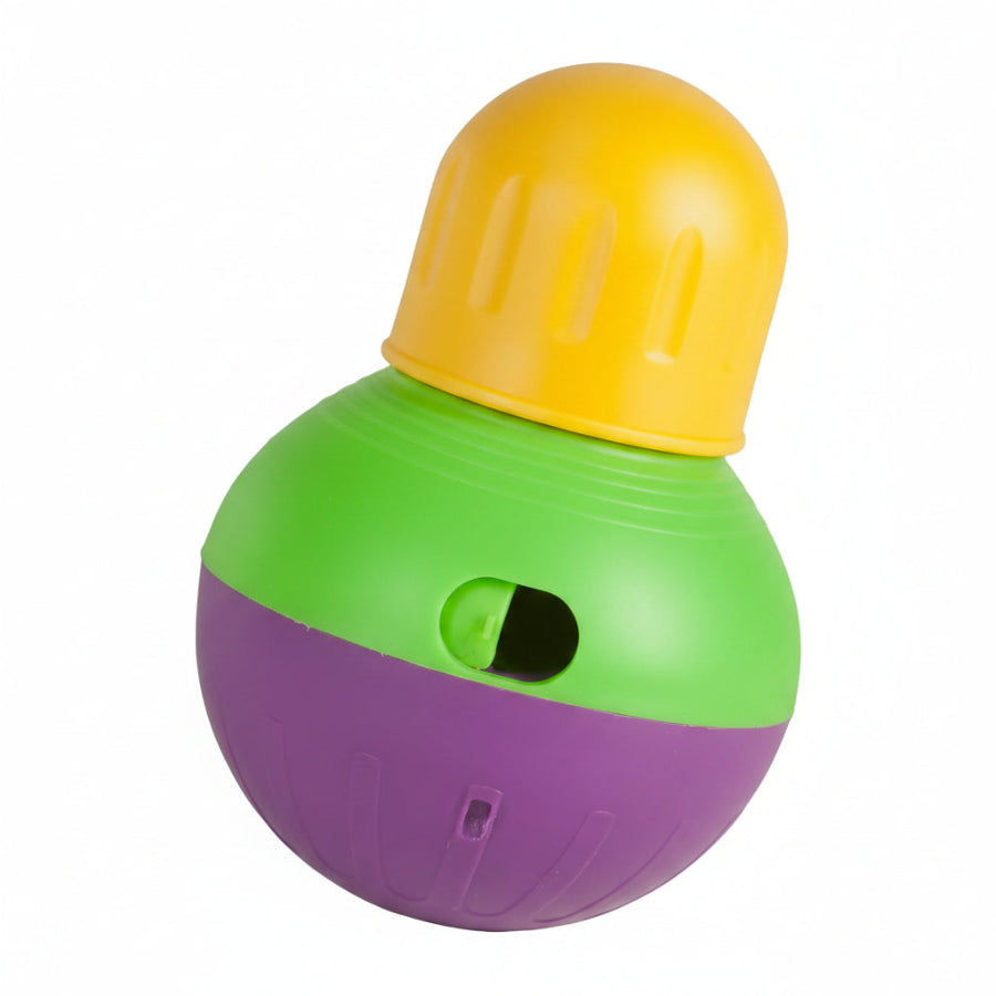Starmark Bob-A-Lot Treat Dispensing Dog Toy Purple/Green/Yellow, 1ea/SM