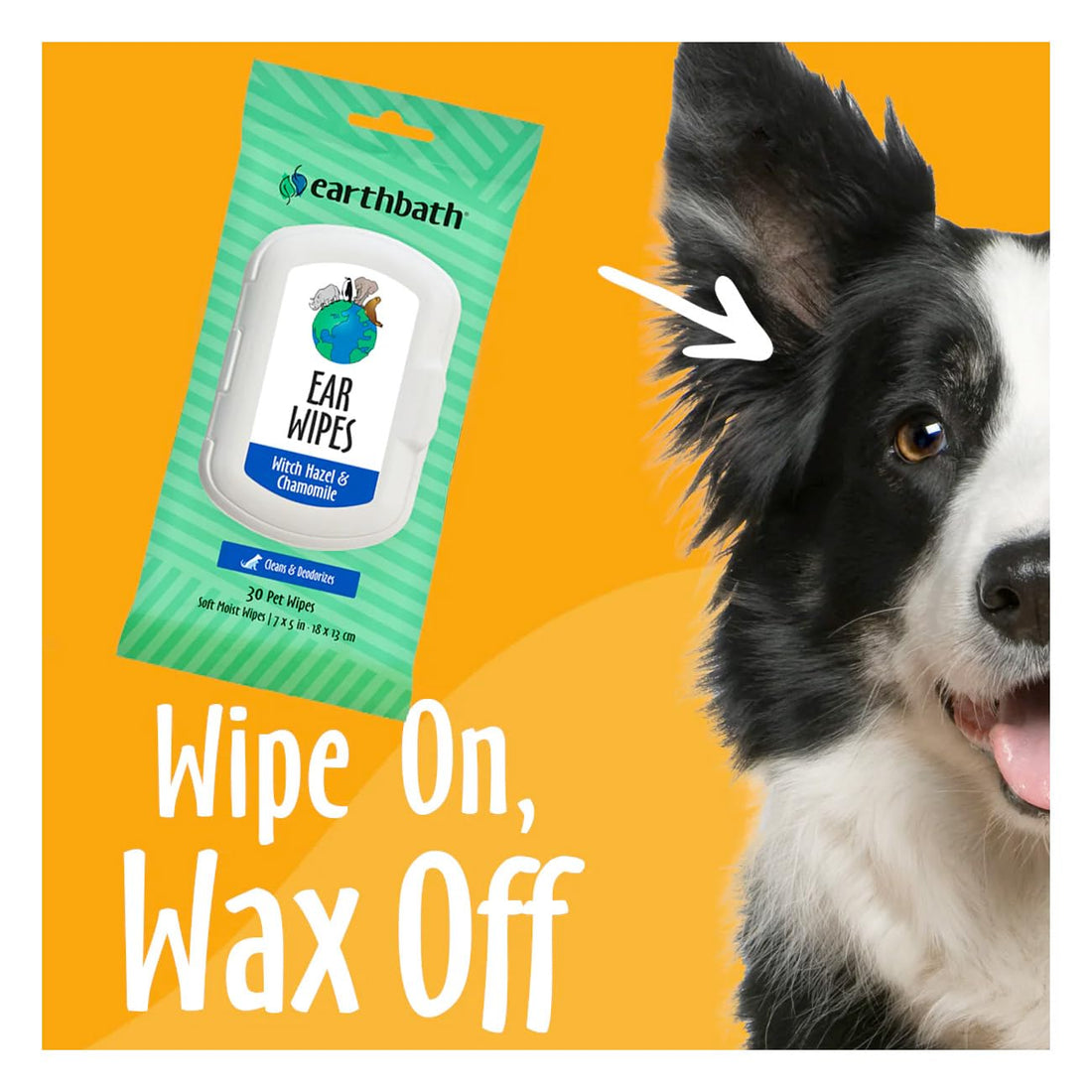 earthbath Ear Wipes Witch Hazel & Chamomile 30 Wipes