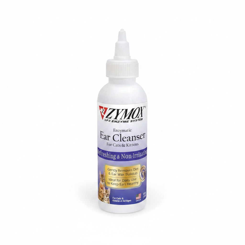 ZYMOX Enzymatic Ear Cleanser for Cats & Kittens, 4 oz. - Cleans and Refreshes Ear Canal for Relief from Wax and Dirt Buildup