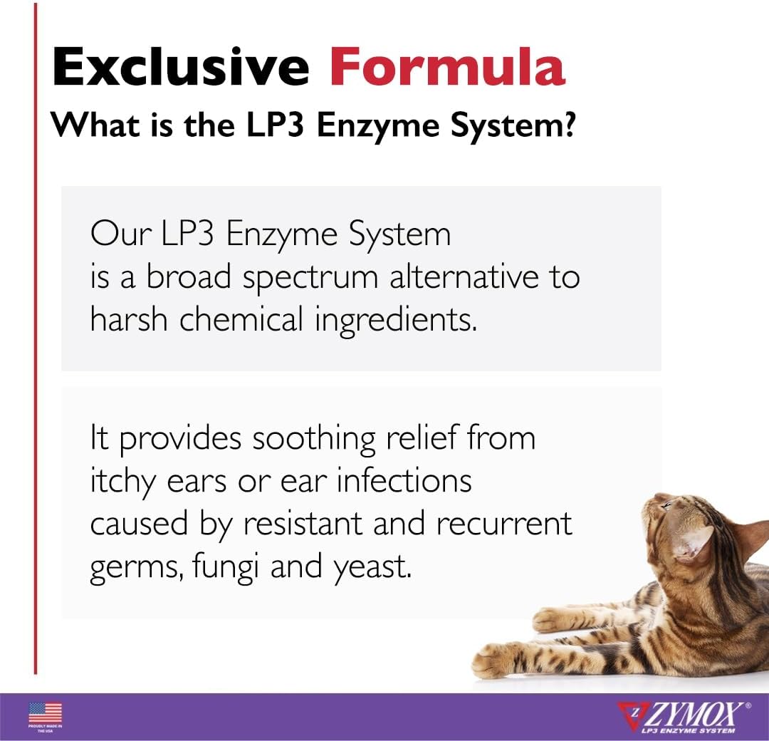 ZYMOX Enzymatic Ear Cleanser for Cats & Kittens, 4 oz. - Cleans and Refreshes Ear Canal for Relief from Wax and Dirt Buildup