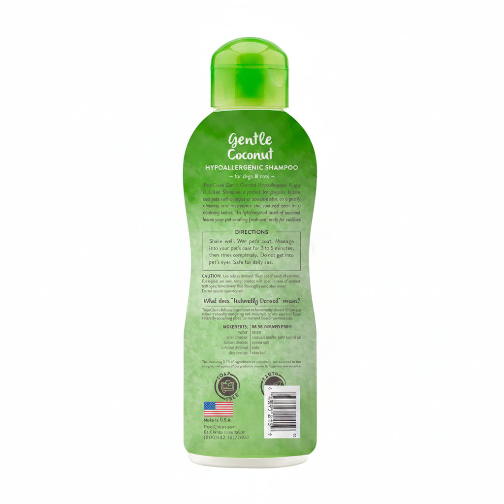 TropiClean Gentle Puppy Shampoo, Dog Shampoo for Allergies & Sensitive Skin, Made in USA, Gentle Coconut Scent, Safe for Cats & Kittens, 20oz