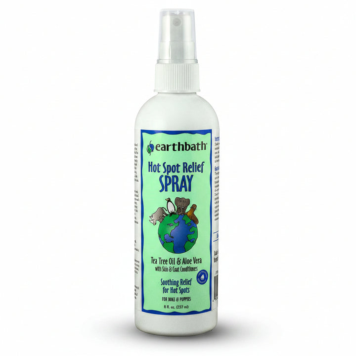Earthbath Hot Spot Relief Spray bottle on a white background