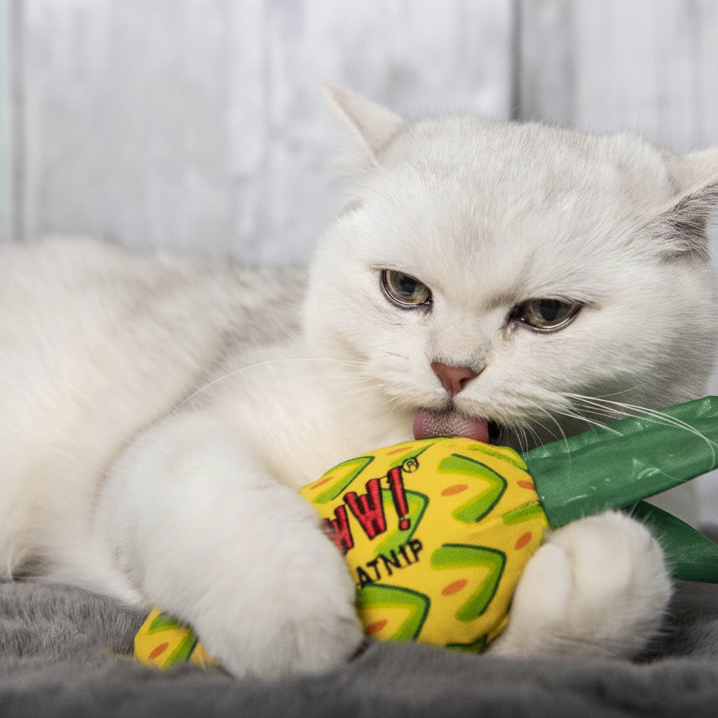YEOWWW! Pineapple Catnip Toy for Cats, Yellow, 7", for All Breed Sizes (pack of 2)