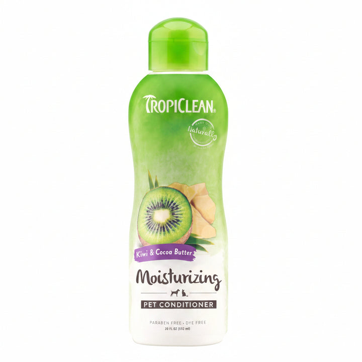 TropiClean Dog Conditioner, Easy Detangling & Moisturizing Conditioner, Puppy Safe, Made in the USA, Kiwi & Cocoa Butter Scent, 20oz.