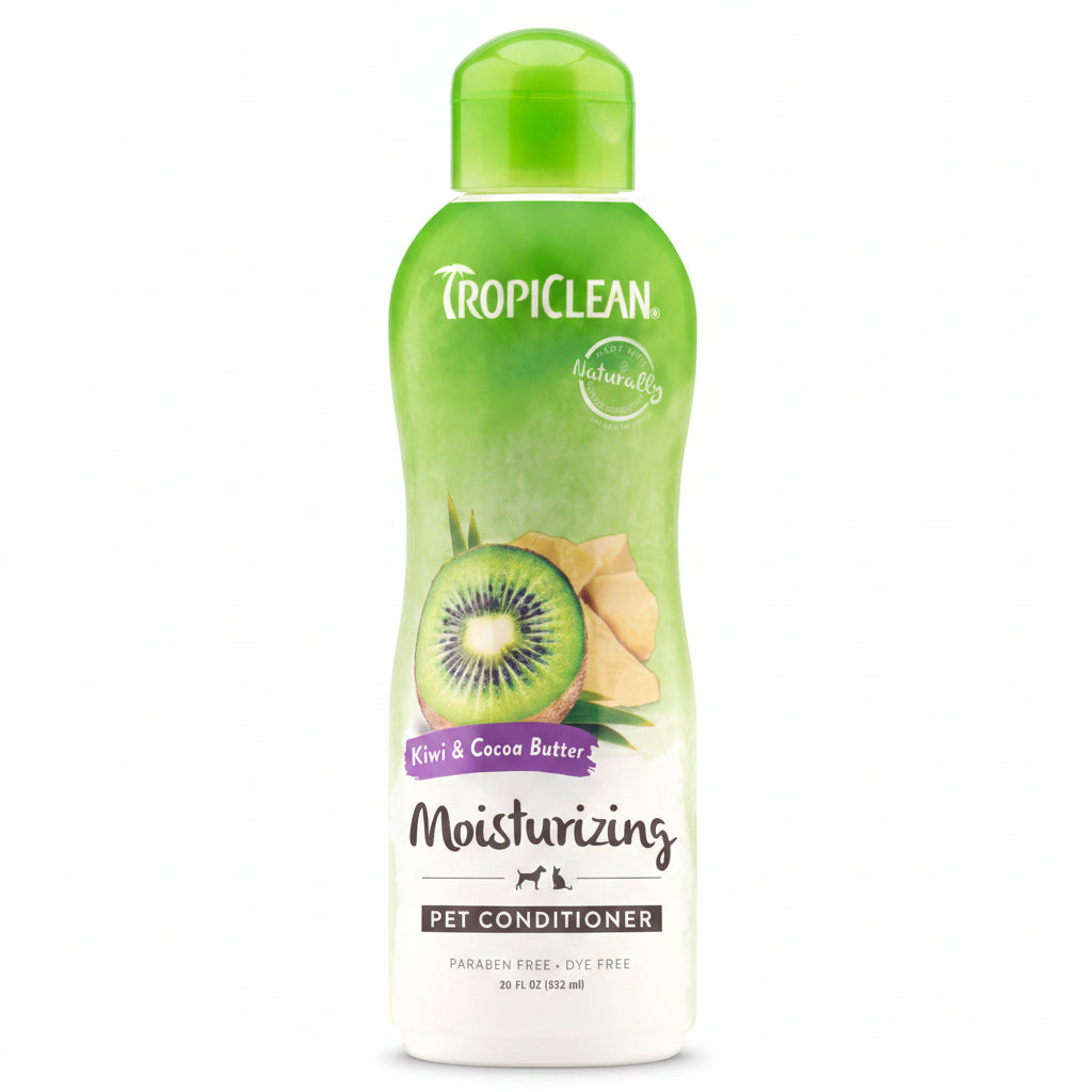 TropiClean Dog Conditioner, Easy Detangling & Moisturizing Conditioner, Puppy Safe, Made in the USA, Kiwi & Cocoa Butter Scent, 20oz.