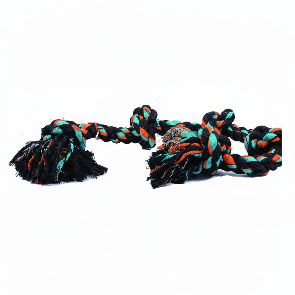 Mammoth Flossy Chews Cottonblend Color 5Knot Rope Tug 36 (XLarge)