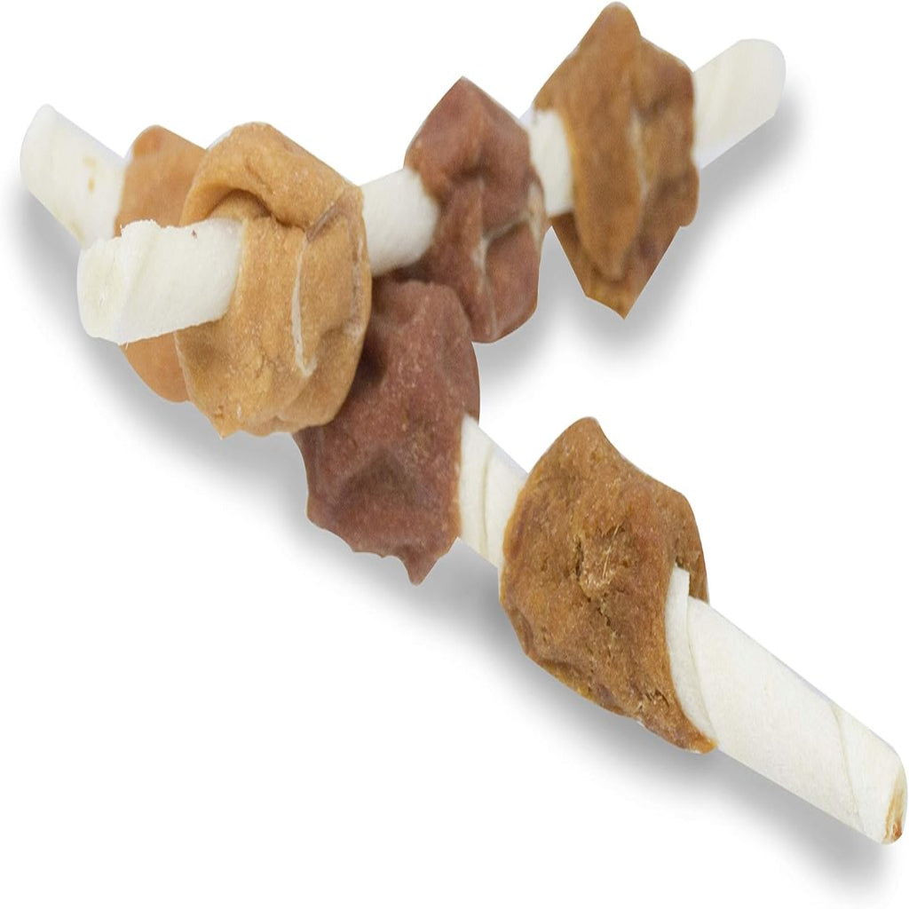 Cadet Gourmet Shish Kabob Dog Chews for Small Dogs, Rawhide Treats with Chicken, Duck and Sweet Potato, Healthy & Natural Beef Hide, 5-Inch Sticks, 12 oz.