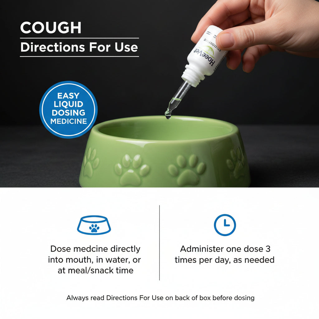 HomeoPet Cough, Safe and Natural Cough Supplement for Dogs, Cats, and Small Pets, 15 Milliliters