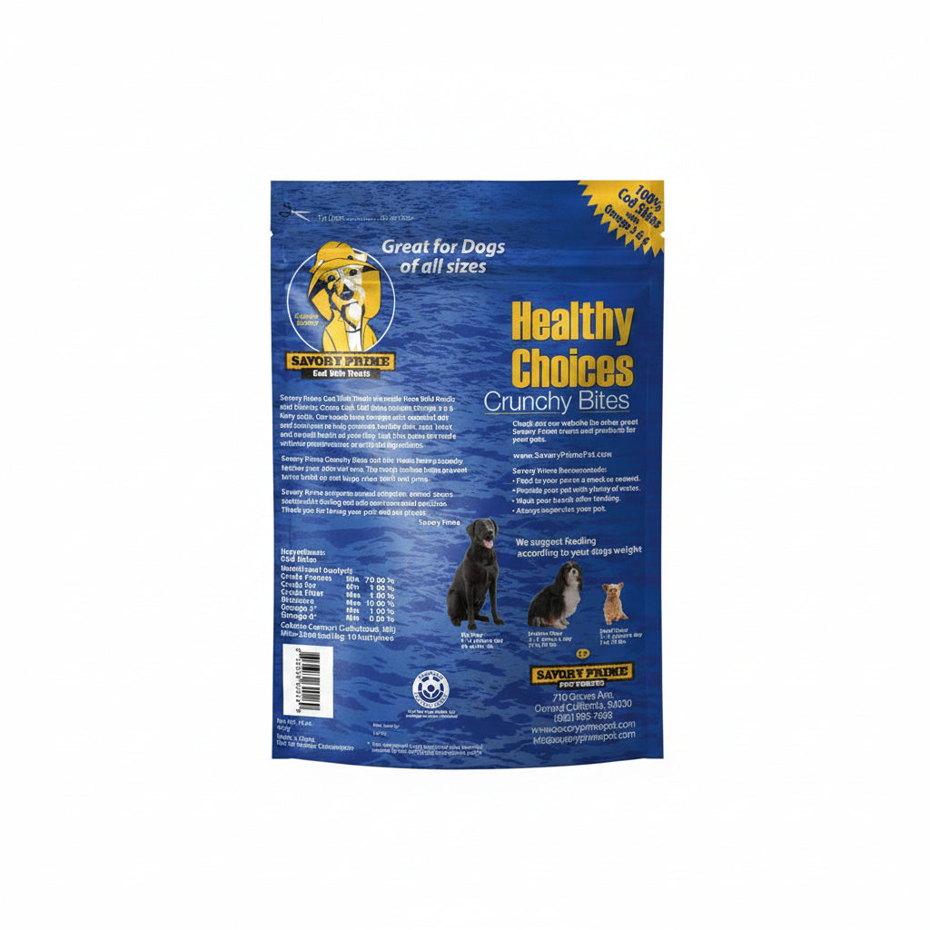 Savory Prime Cod Dog Treat Skin Fish Strips All Natural Hypoallergenic 8 oz