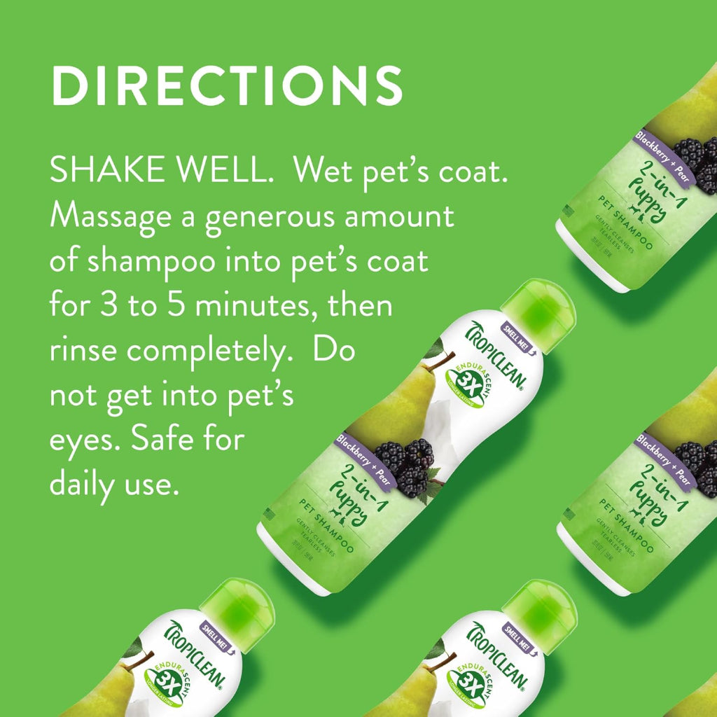 TropiClean EnduraScent BlackBerry Pear Puppy Shampoo, 20oz