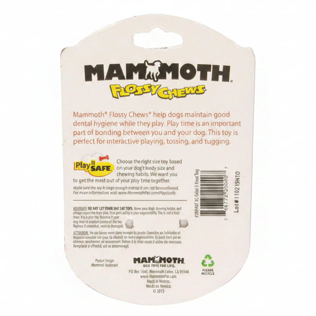 Mammoth Flossy Chews Cottonblend Color 5Knot Rope Tug 36 (XLarge)