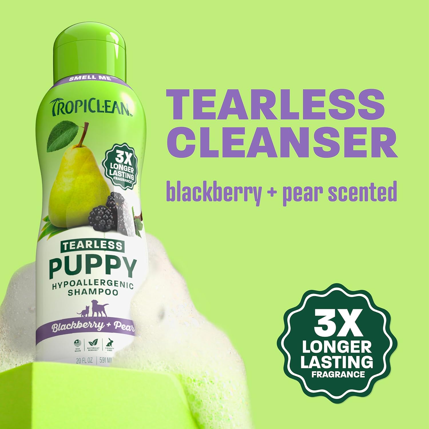 TropiClean EnduraScent BlackBerry Pear Puppy Shampoo, 20oz