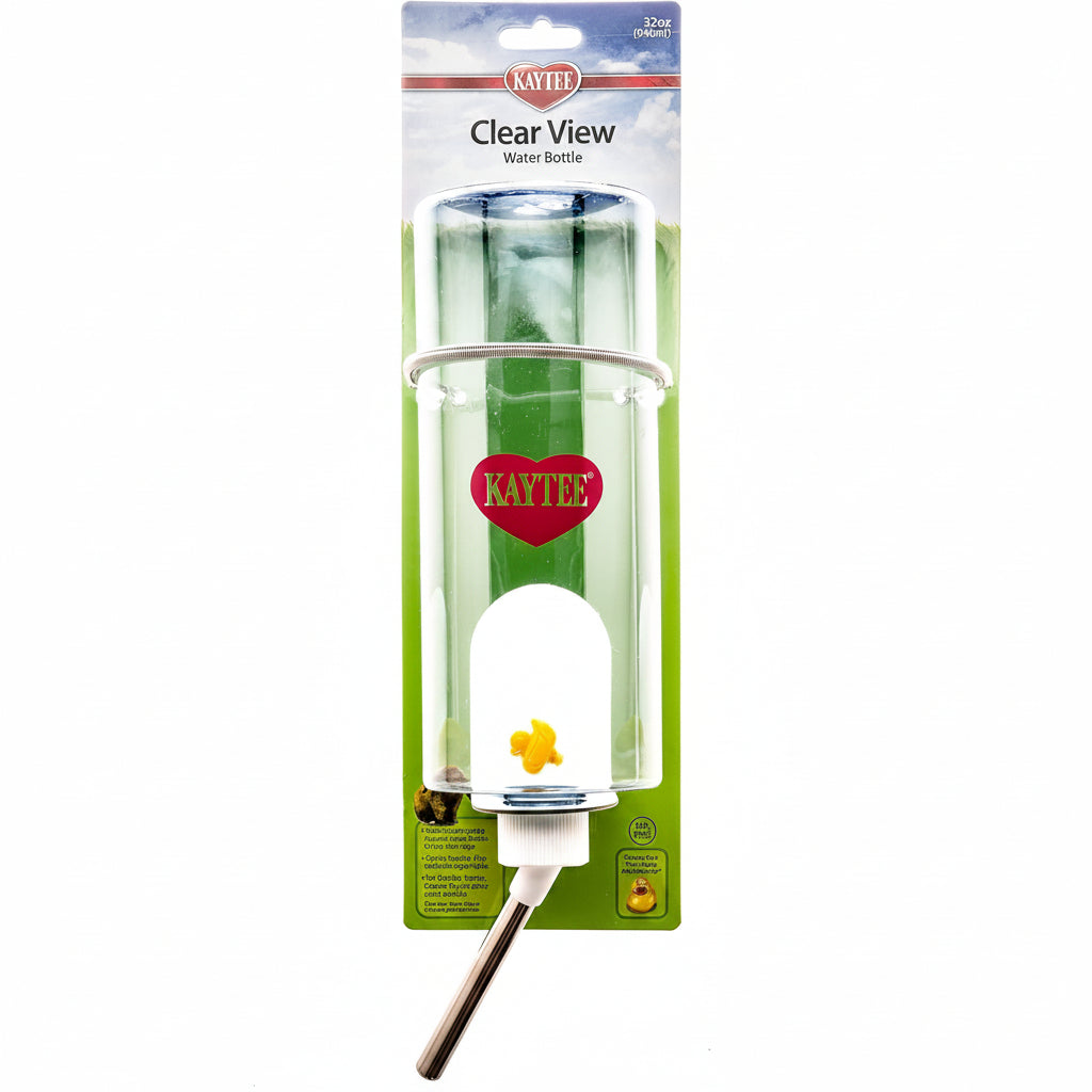 Kaytee Clear View Water Bottle for Pet Rabbits, Ferrets, and Guinea Pigs, 32 oz