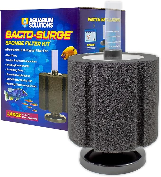 Aquarium Solutions Bacto-Surge Biological Action Sponge Filter Black, 1ea/LG