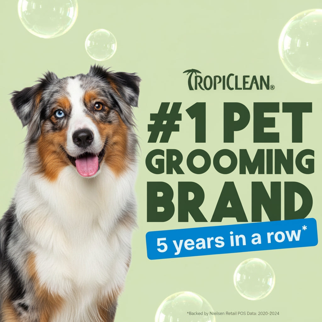 TropiClean Deshedding Dog Conditioner, Reduces Shedding & Softens Coat, Puppy Safe, Made in the USA, Lime & Cocoa Butter Scent, 20oz.