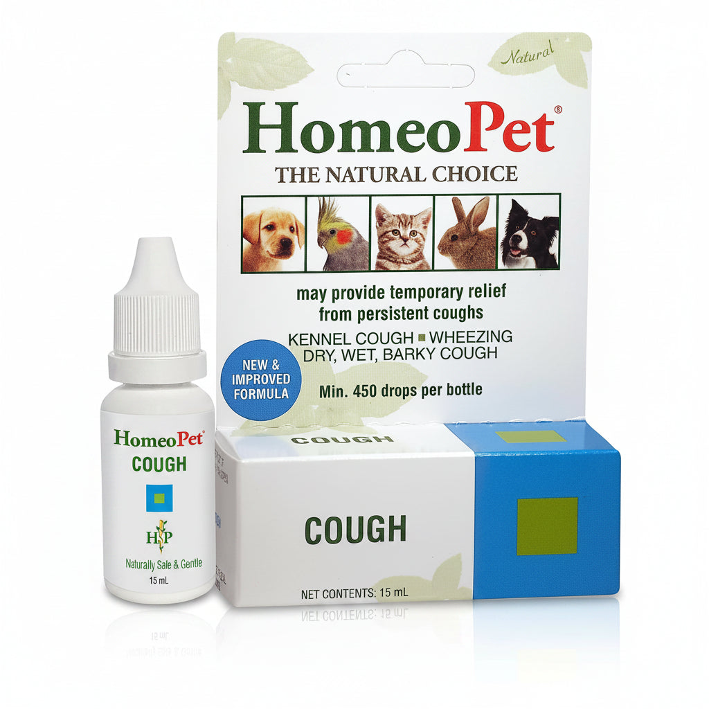 HomeoPet Cough, Safe and Natural Cough Supplement for Dogs, Cats, and Small Pets, 15 Milliliters