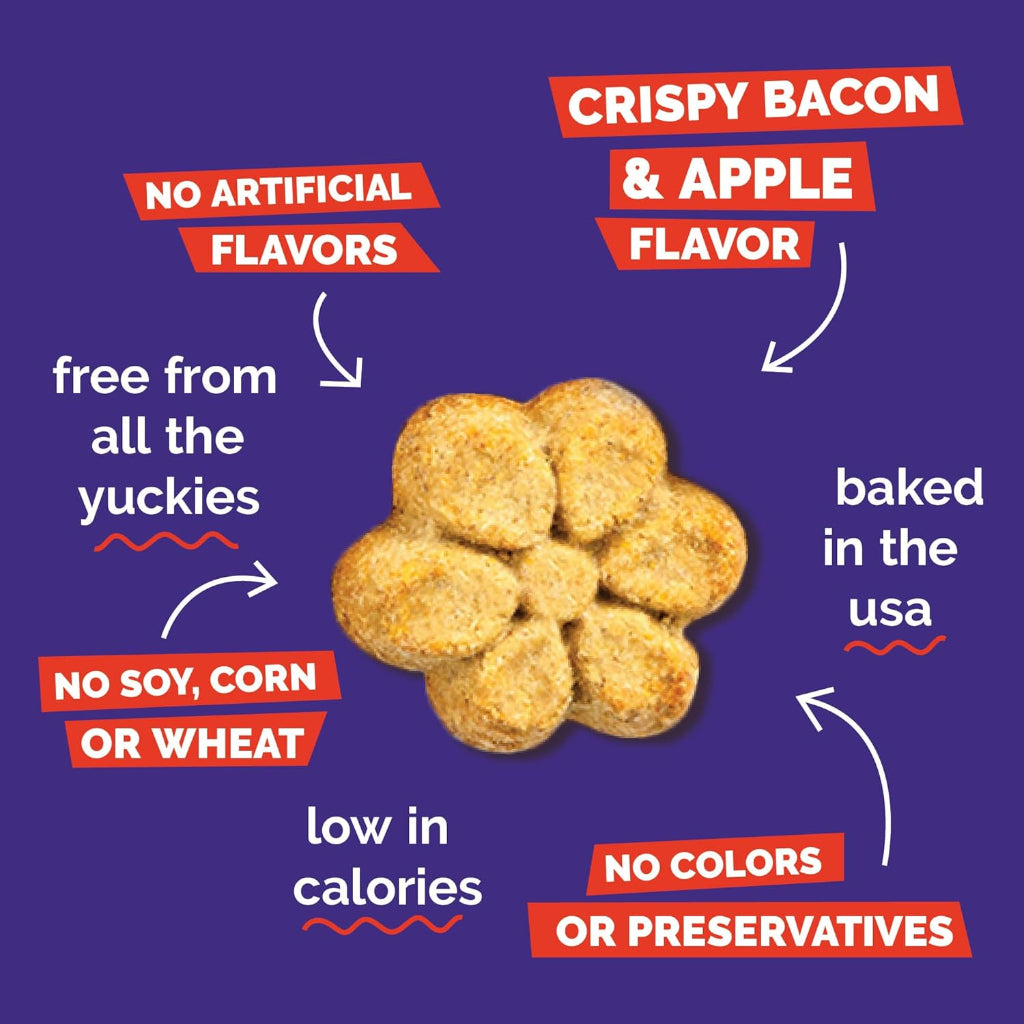 Fruitables Baked Dog Treats, Healthy Pumpkin Treat for Dogs, Low Calorie & Delicious, Free of Wheat, Corn and Soy, Made in the USA, Apple and Crispy Bacon Flavor, 12oz