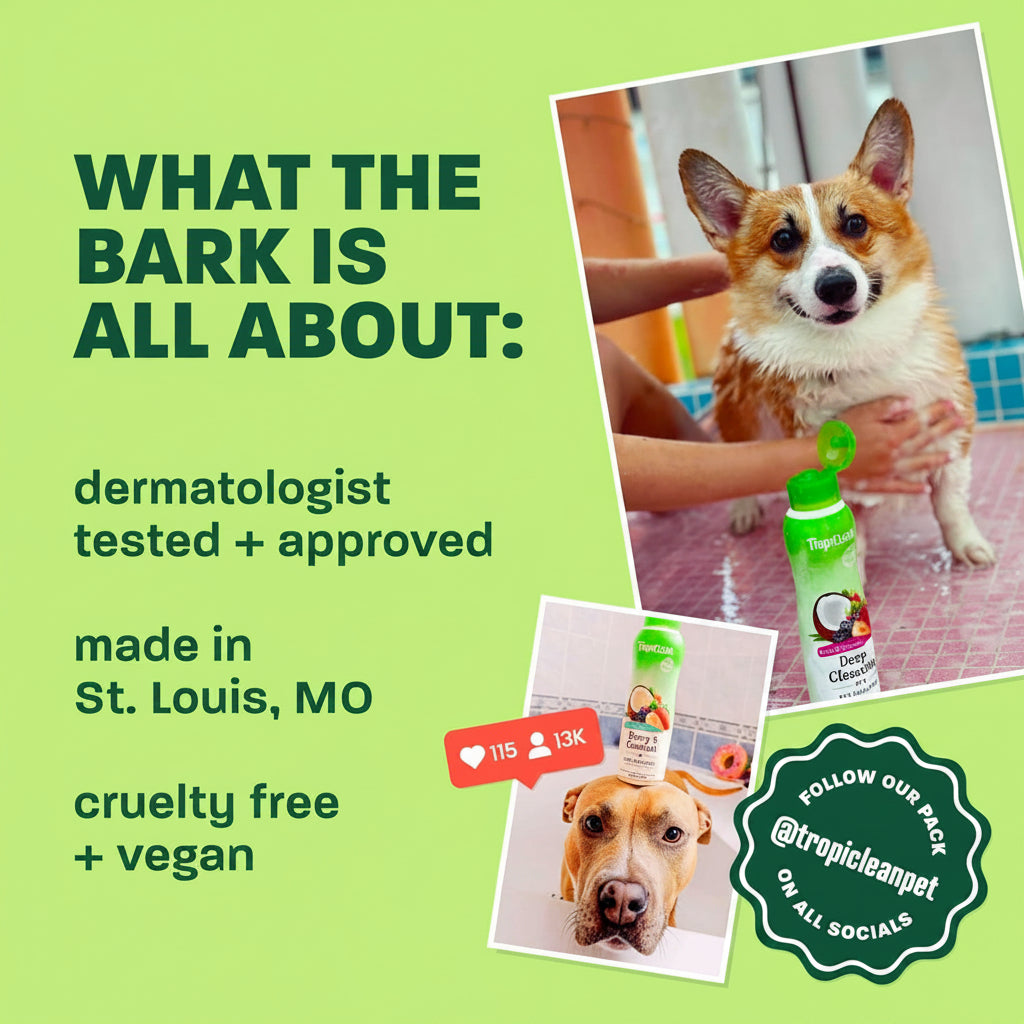 TropiClean Watermelon Refreshing 2-in-1 Cat & Dog Shampoo and Conditioner | Cat & Dog Bath Supplies | 20 oz | Made in The USA