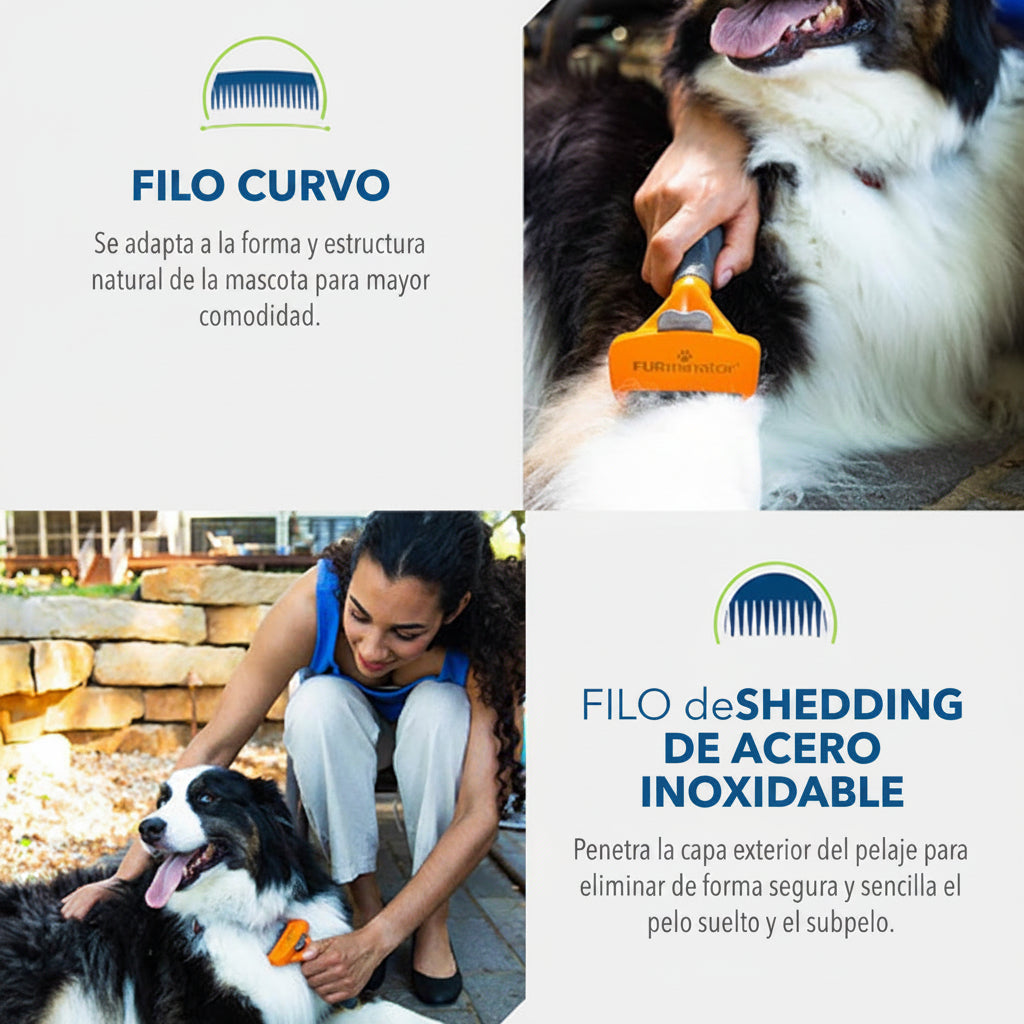 FURminator Medium Dog Undercoat deShedding Tool, Long Hair, Reduces Loose Hair from Shedding