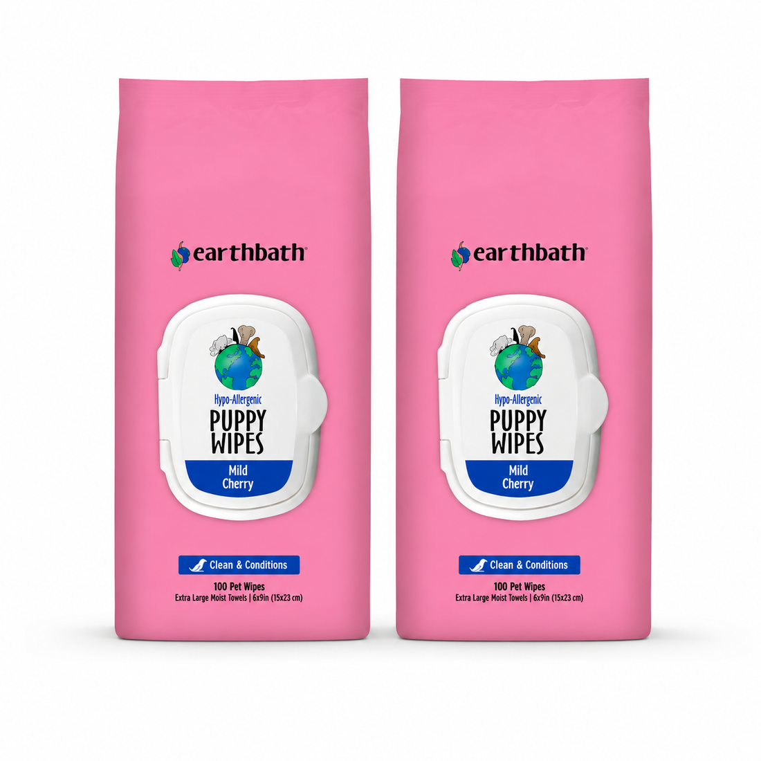 earthbath, Ultra-Mild Wild Cherry Puppy Wipes (2 Pack)