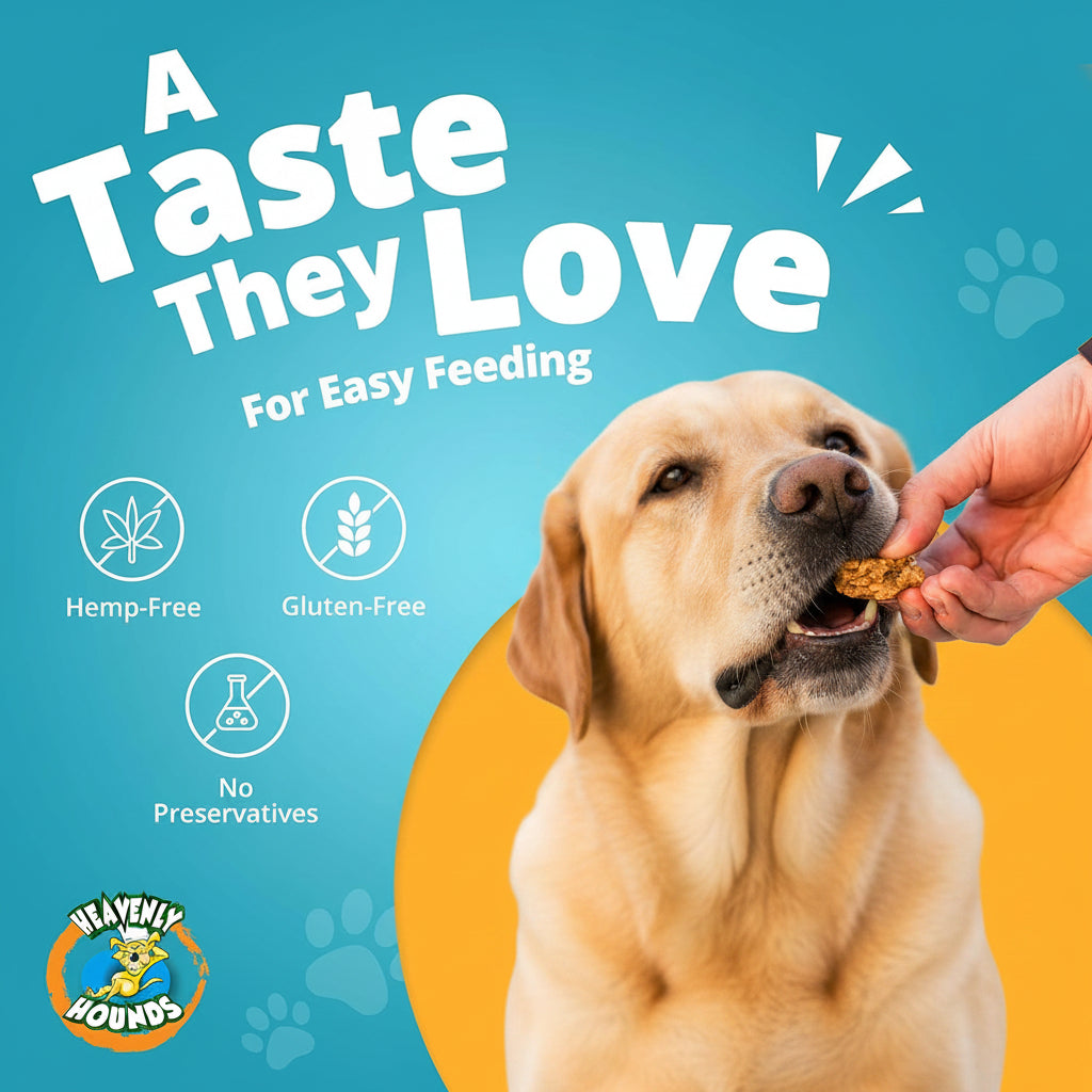 Heavenly Hounds Peanut Butter Chews - Anxiety Relief for Dogs - Natural Ingredients - No Hemp Calming Treats, 2 Oz - Pack of 12
