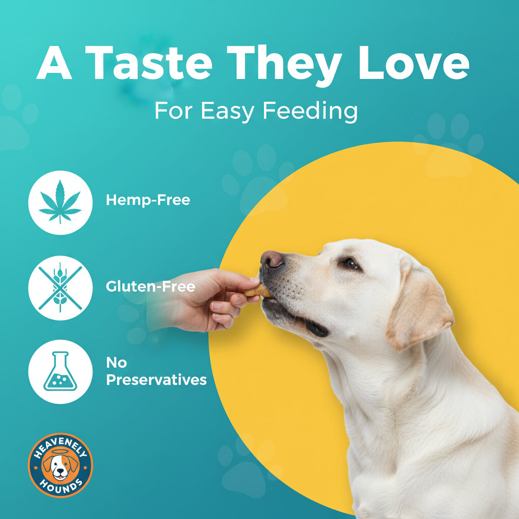 Heavenly Hounds Peanut Butter Chews - Anxiety Relief for Dogs - Natural Ingredients - No Hemp Calming Snacks, 2 Oz - Pack of 4