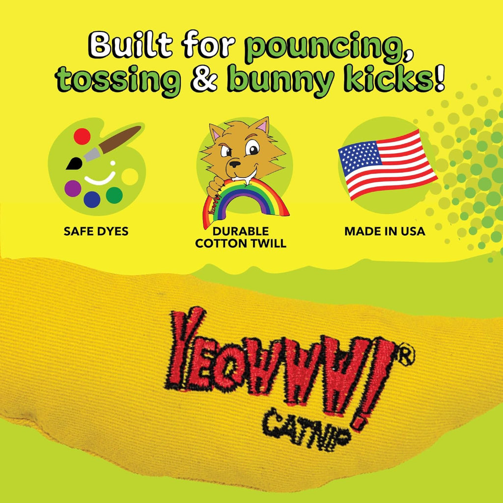 Yeowww! Catnip Toy, Yellow Banana (pack of 2)