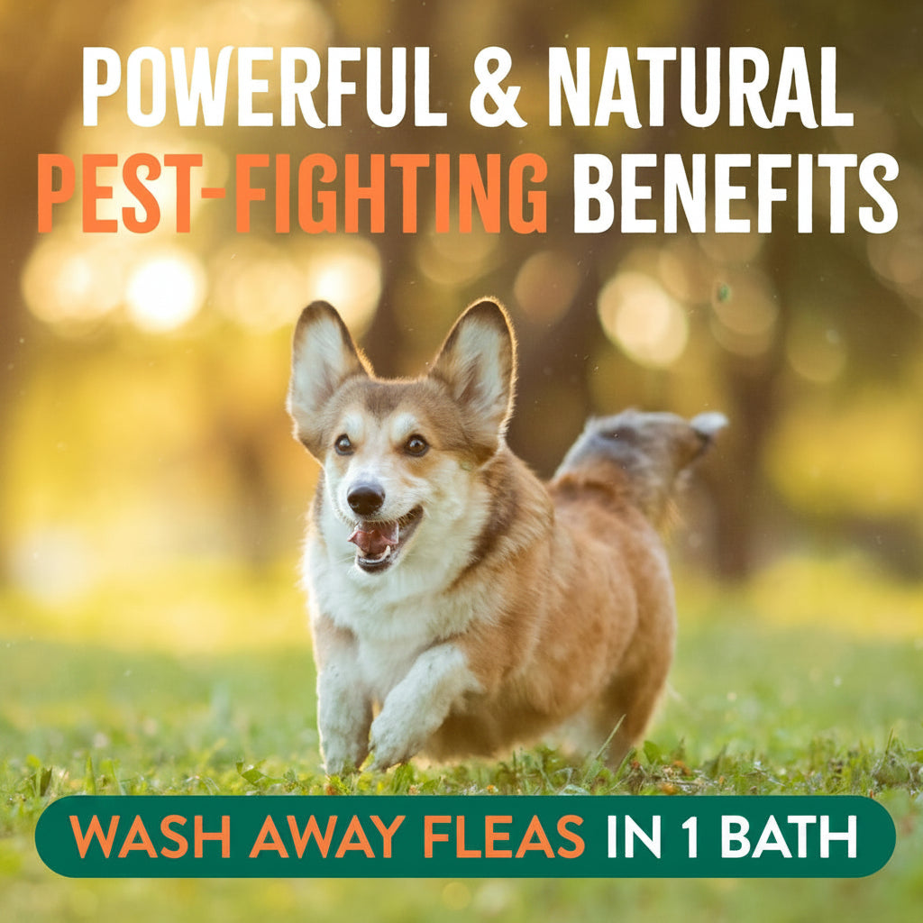 TropiClean Soothing Flea and Tick Shampoo for Dogs, Powerful & Natural Defense, for Large & Small Dogs, Made in USA, 20oz