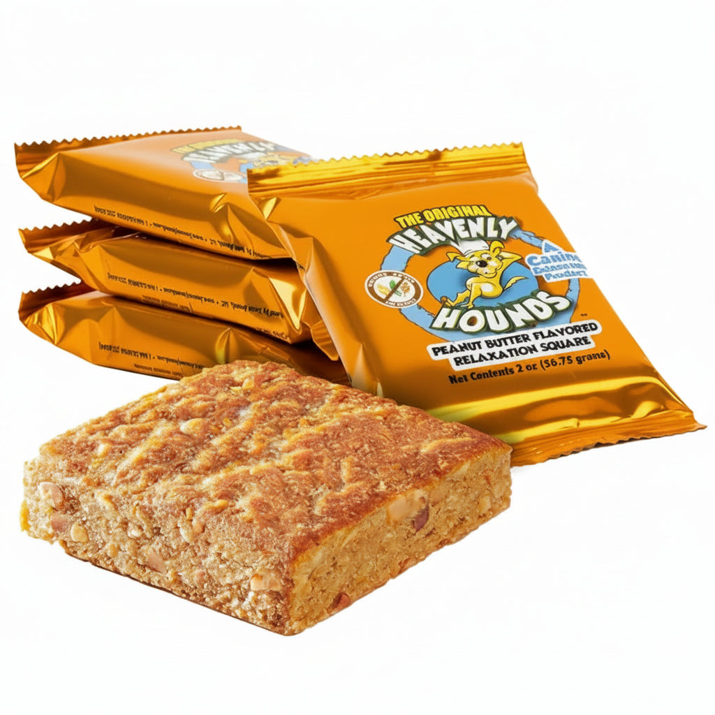 Heavenly Hounds Peanut Butter Chews - Anxiety Relief for Dogs - Natural Ingredients - No Hemp Calming Snacks, 2 Oz - Pack of 4