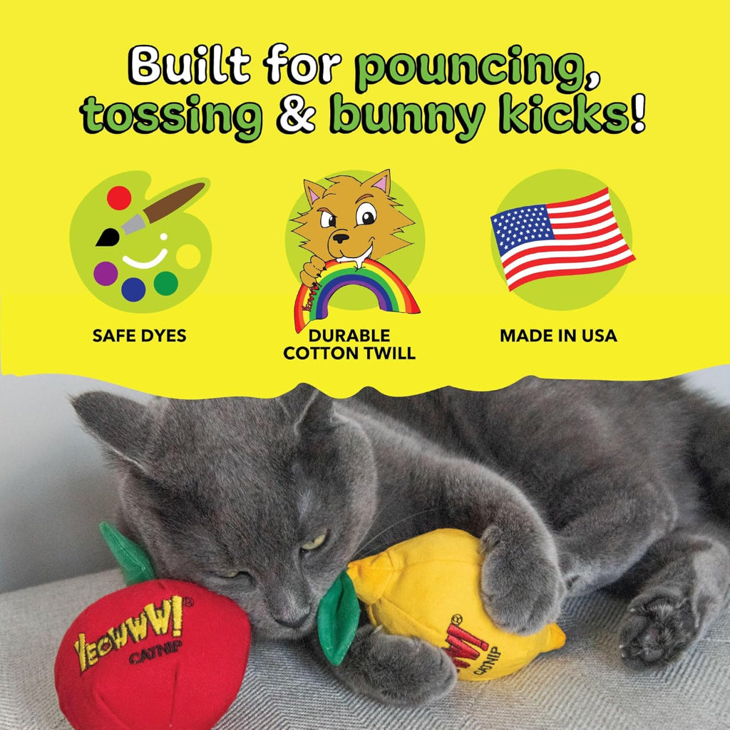 Yeowww! Catnip Toy, Apple (pack of 2)