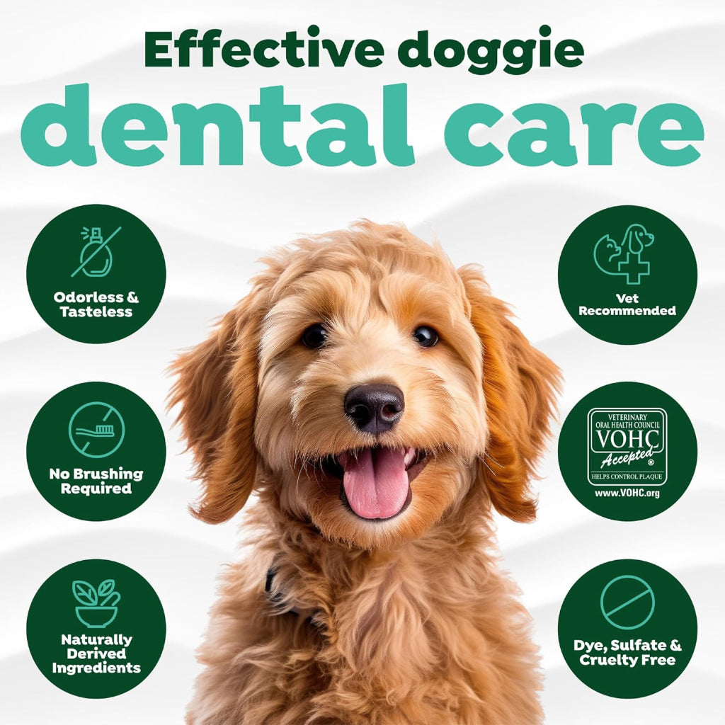 TropiClean Fresh Breath Water Additive for Dogs, Dog Breath Freshener and Teeth Cleaning Solution, No Toothpaste or Toothbrush Required, 16oz.