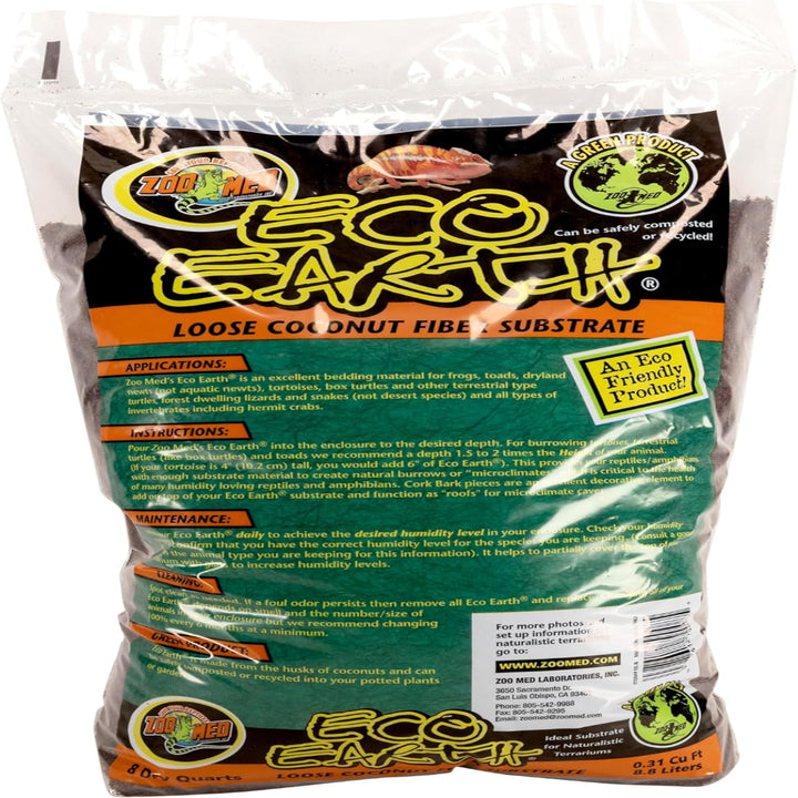 Zoo Med Eco Earth Coconut Fiber Substrate Brown, 1ea/8 qt