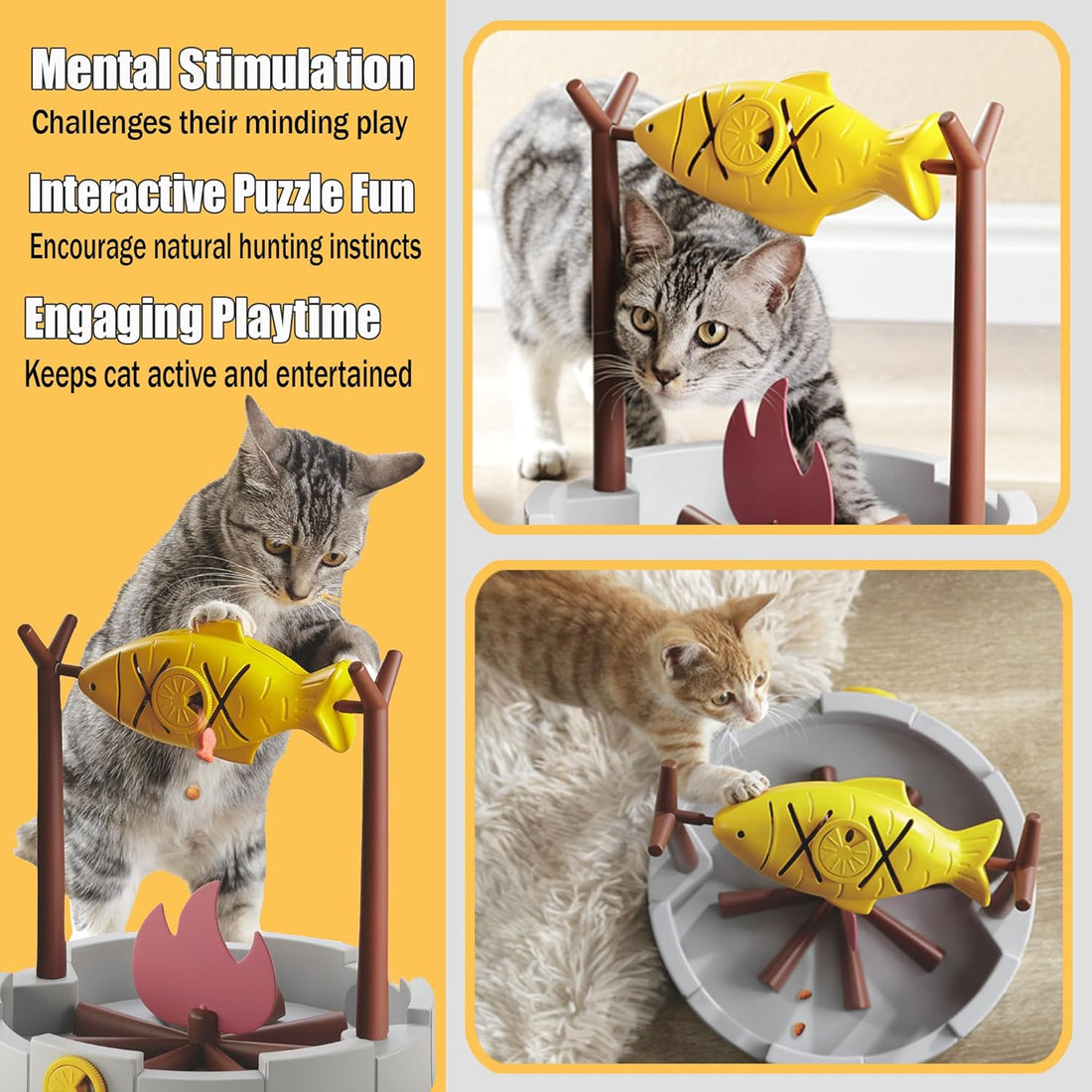 PetPals Grilled Fish Interactive Cat Treat Toy 1ea/11 in